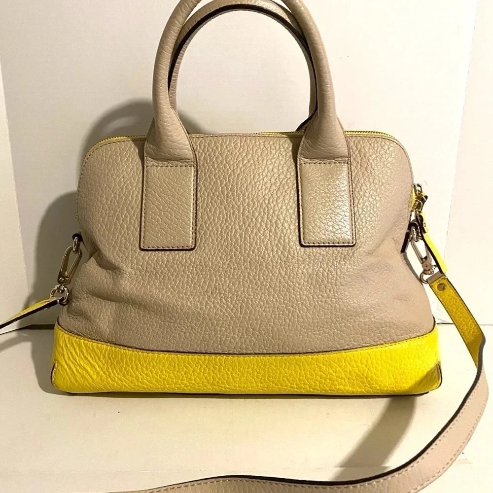 Kate spade beige/ yellow leather satchel bag - Picture 2 of 11
